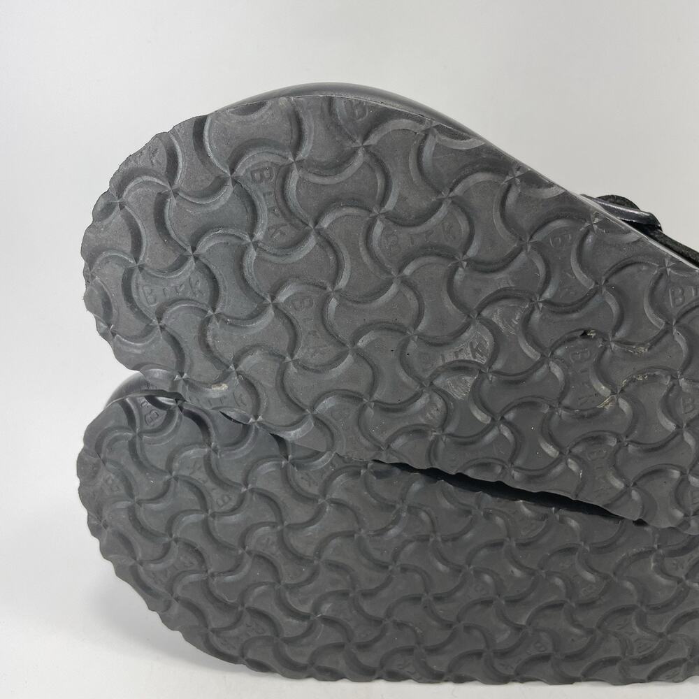 Birkenstock London Womens Size 39, 8-8.5 Black Smooth Leather Clogs Soft FB - Picture 10 of 11